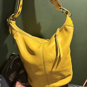 Coach Bleeker Bucket Tattersall L0769 - 11422 Yellow Leather Bucket Bag